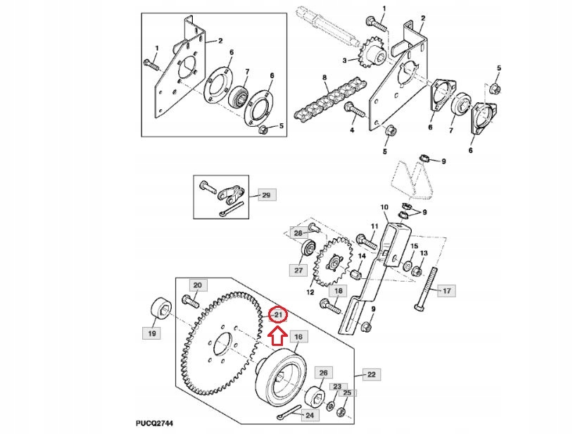 KOLO ZEBATE NAPEDU SLIMAKA HEDERA JOHN DEERE Part number H172122
