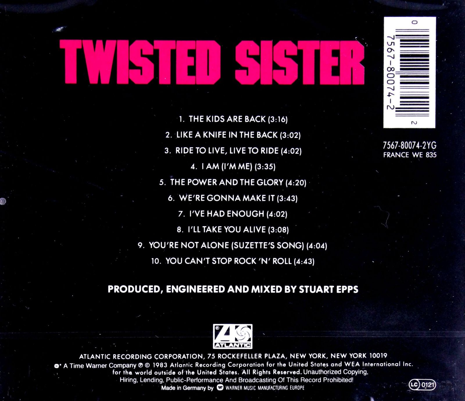 TWISTED SISTER: YOU CAN'T STOP ROCK [CD] Stan opakowania oryginalne