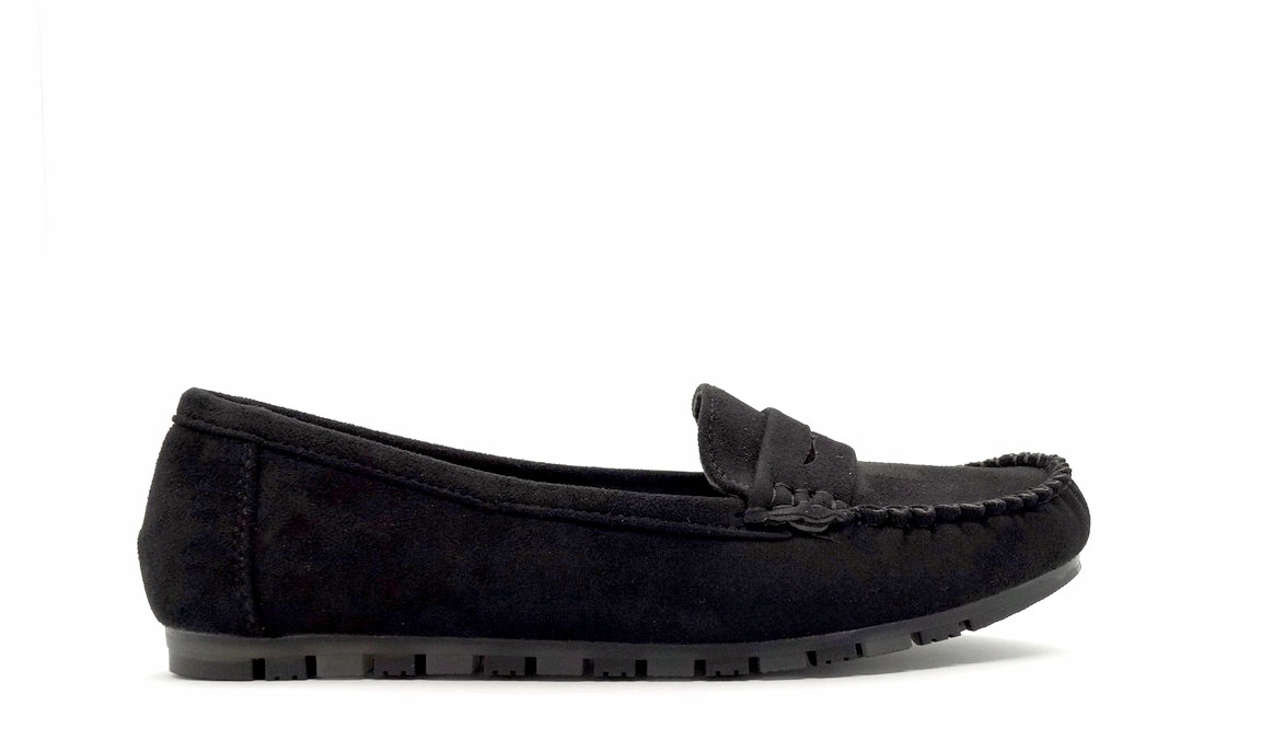 BALERINY MOKASYNY DAMSKIE ZAMSZOWE CZARNE 39 Model GS38P