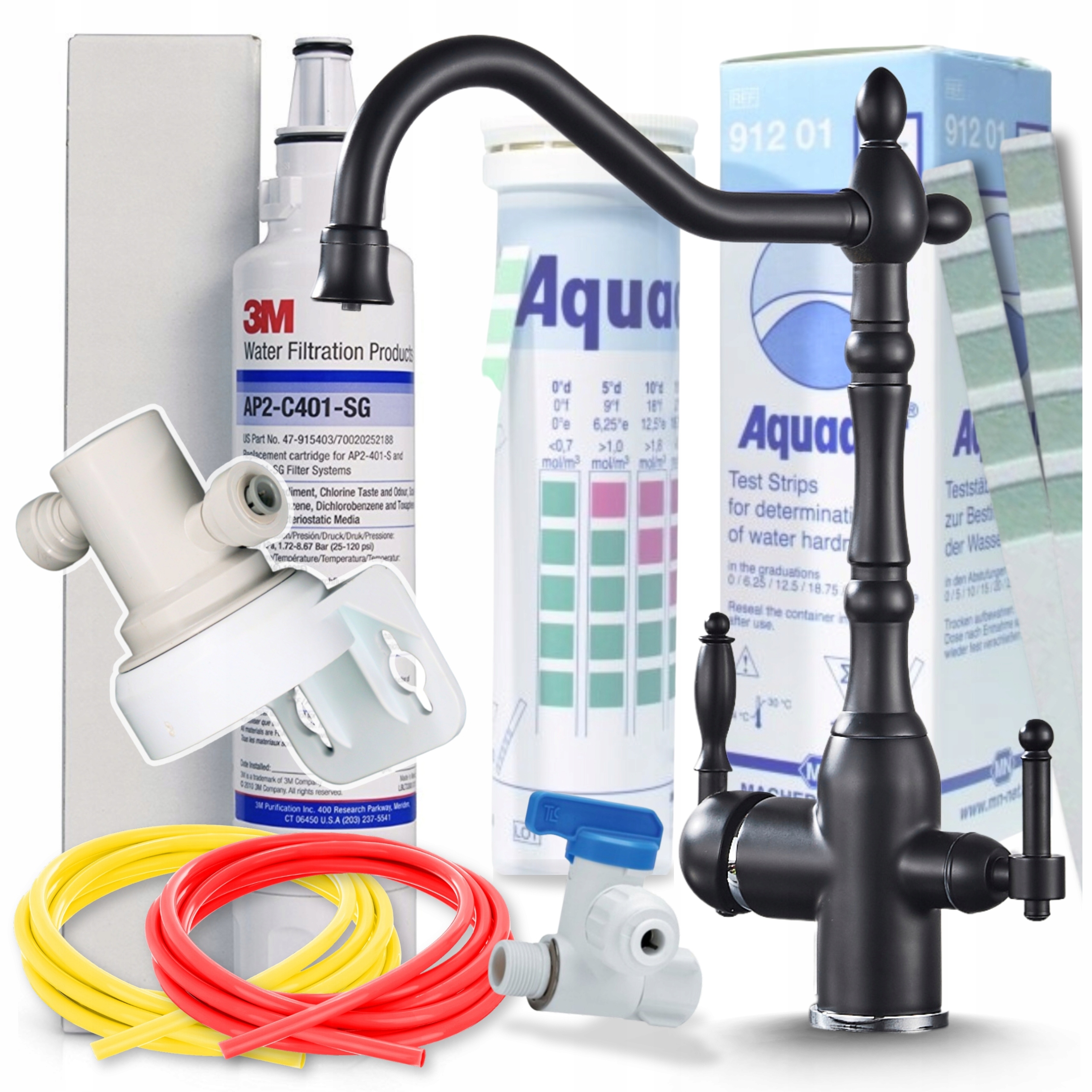 Kuchynská batéria Trojcestná čierna Retro kohútik do kuchyne Filtrovanie Filter