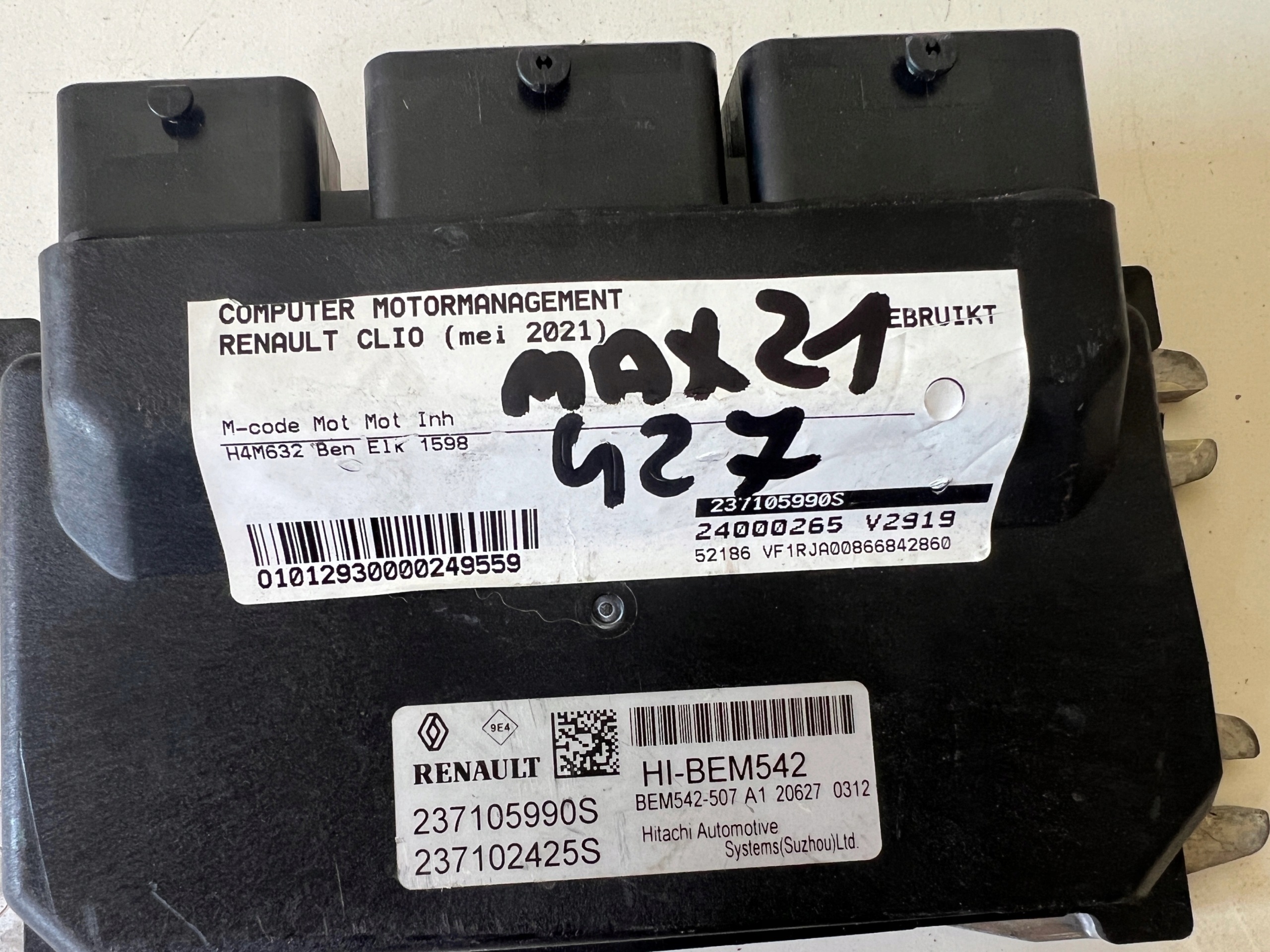 RENAULT CLIO 1.6 TCE H4M632 237105990S 237102425S ECU computer Originale