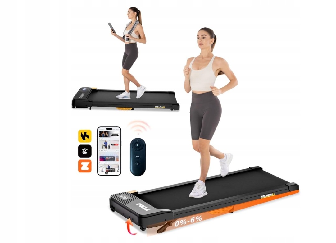 Todo Walking Pad bieżnia domowa z nachyleniem, 1–6 km/h z pilotem