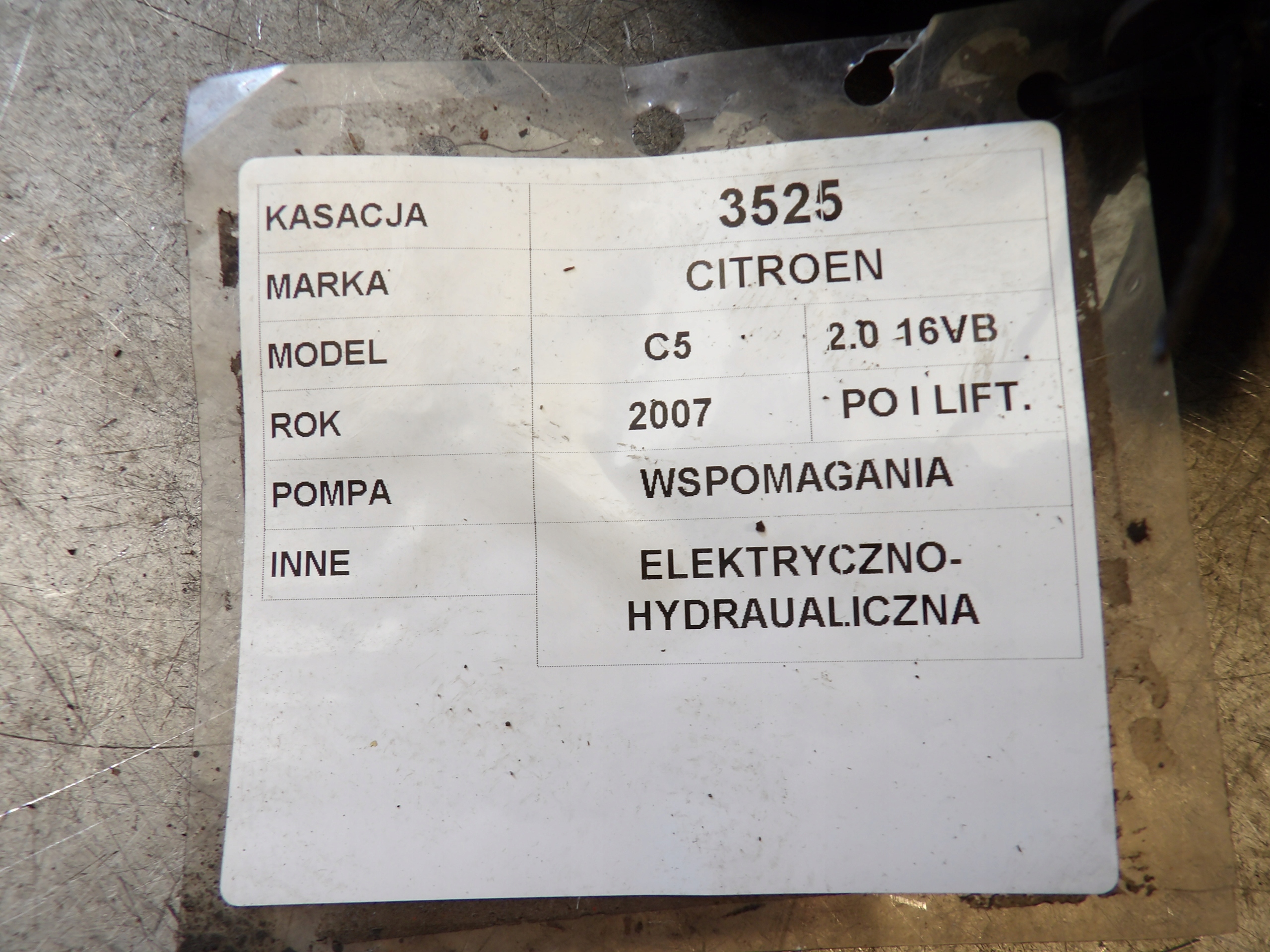 Citroen C5 Pompa servosterzo 21601746 A5094666