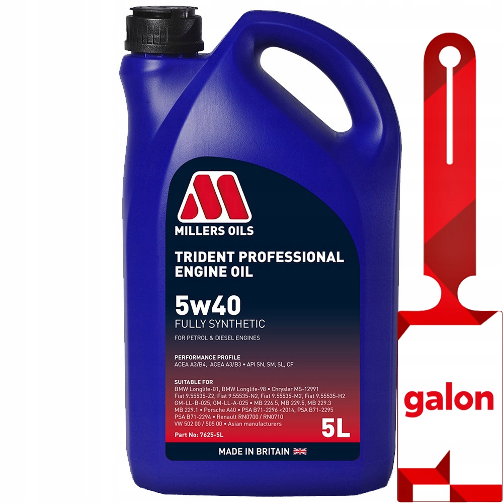 Millers Trident Professional 5W40 5L syntetyczny olej silnikowy