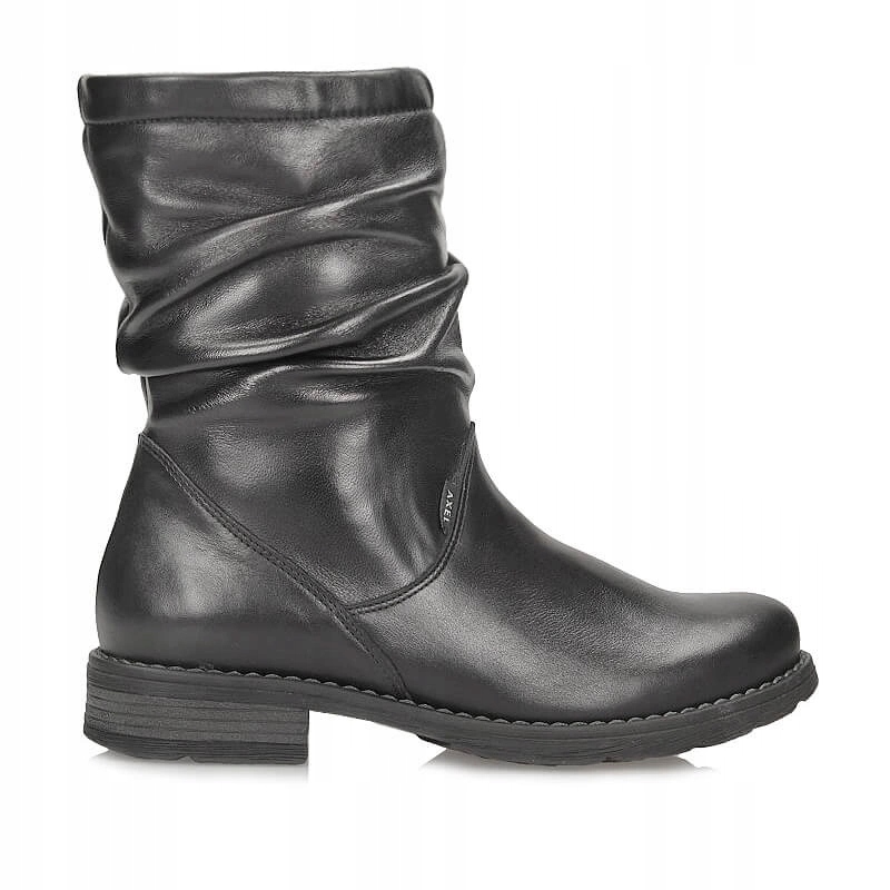 Kozačky Kotníkové Boty na plochém podpatku Axel comfort 4470 černé přírodní kůže