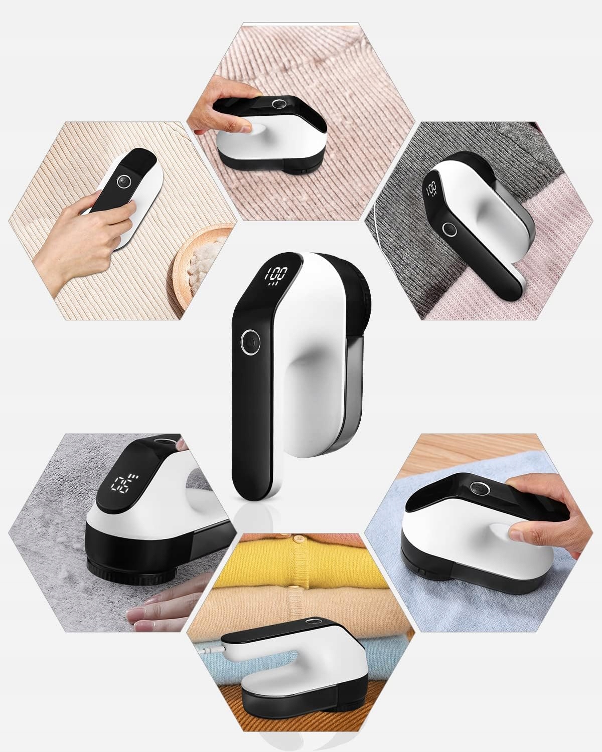 MINI GOLARKA MASZYNKA DO UBRAŃ SWETRÓW TAPICERKI + 6 OSTRZY 2000mAh USB-C EAN (GTIN) 886545156729