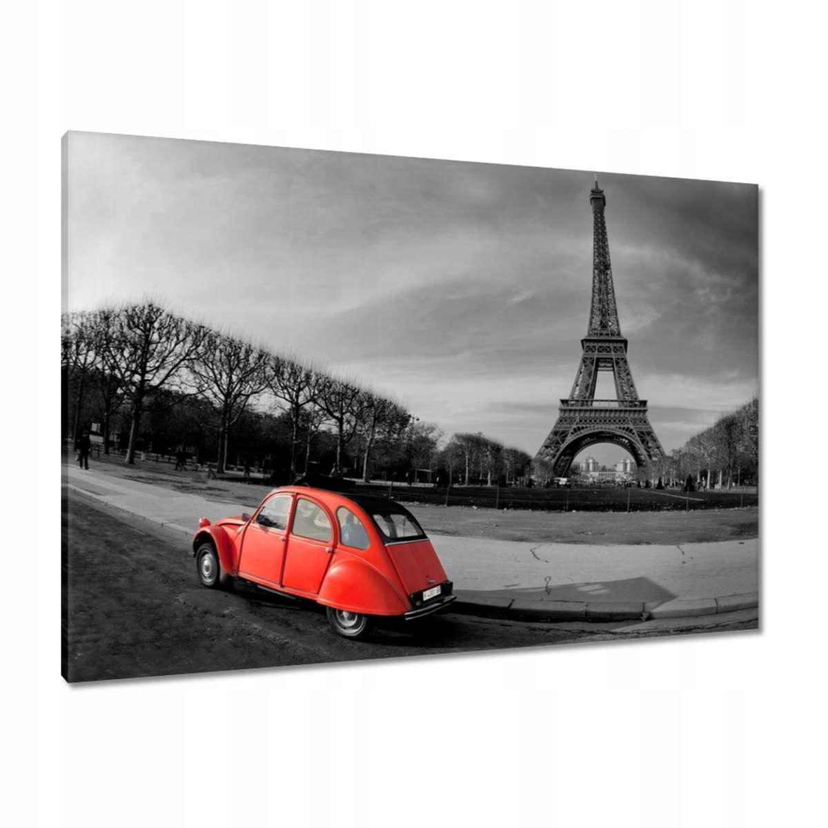 Obrazy 100x70 Červené autíčko Věž