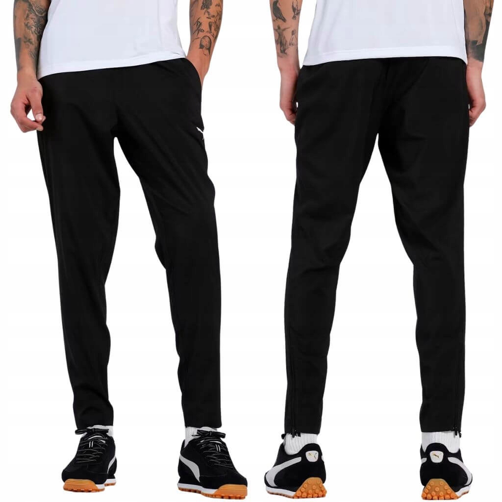 Puma Ess zwężane spodnie męskie dresowe kieszenie pas ze sznurkiem L