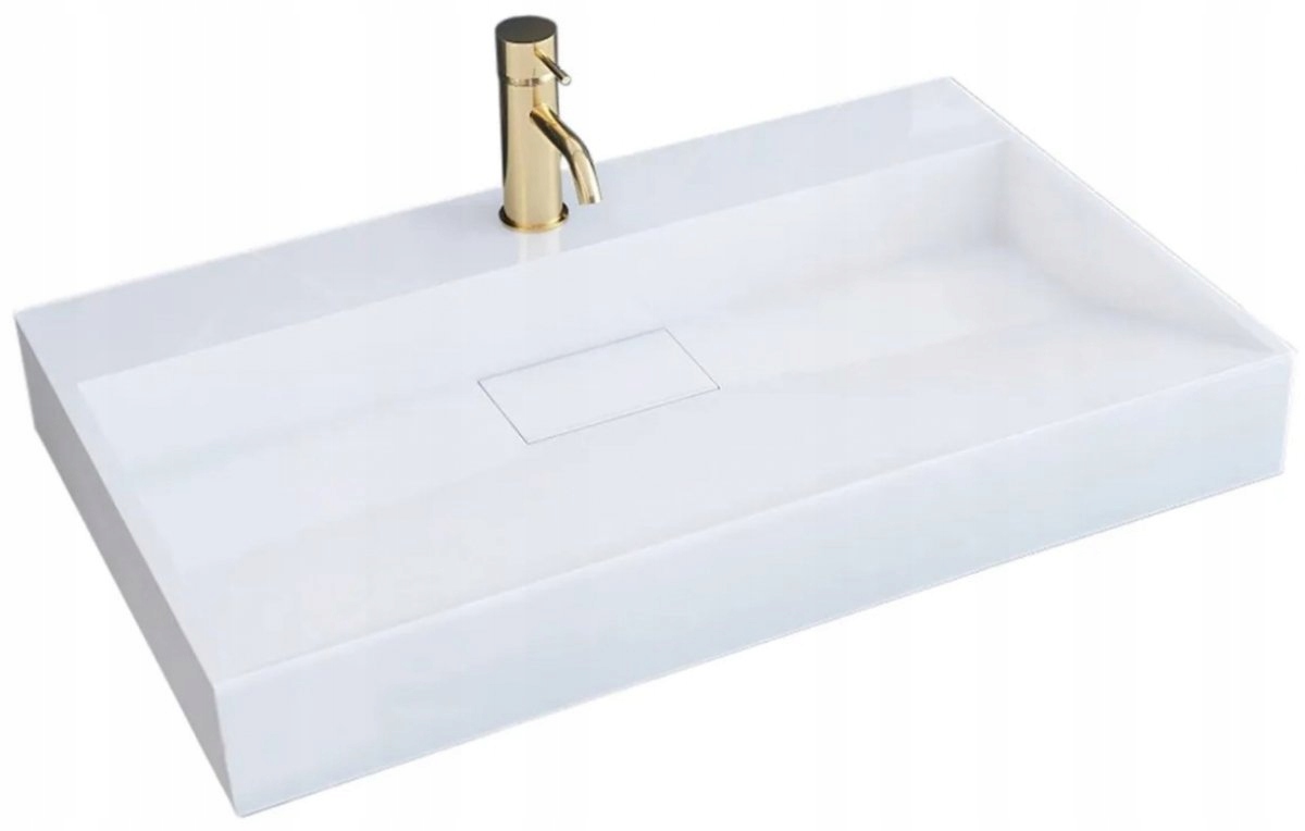 Konglomerátová umývadlová doska Rea Goya 70CM White biela obdĺžniková