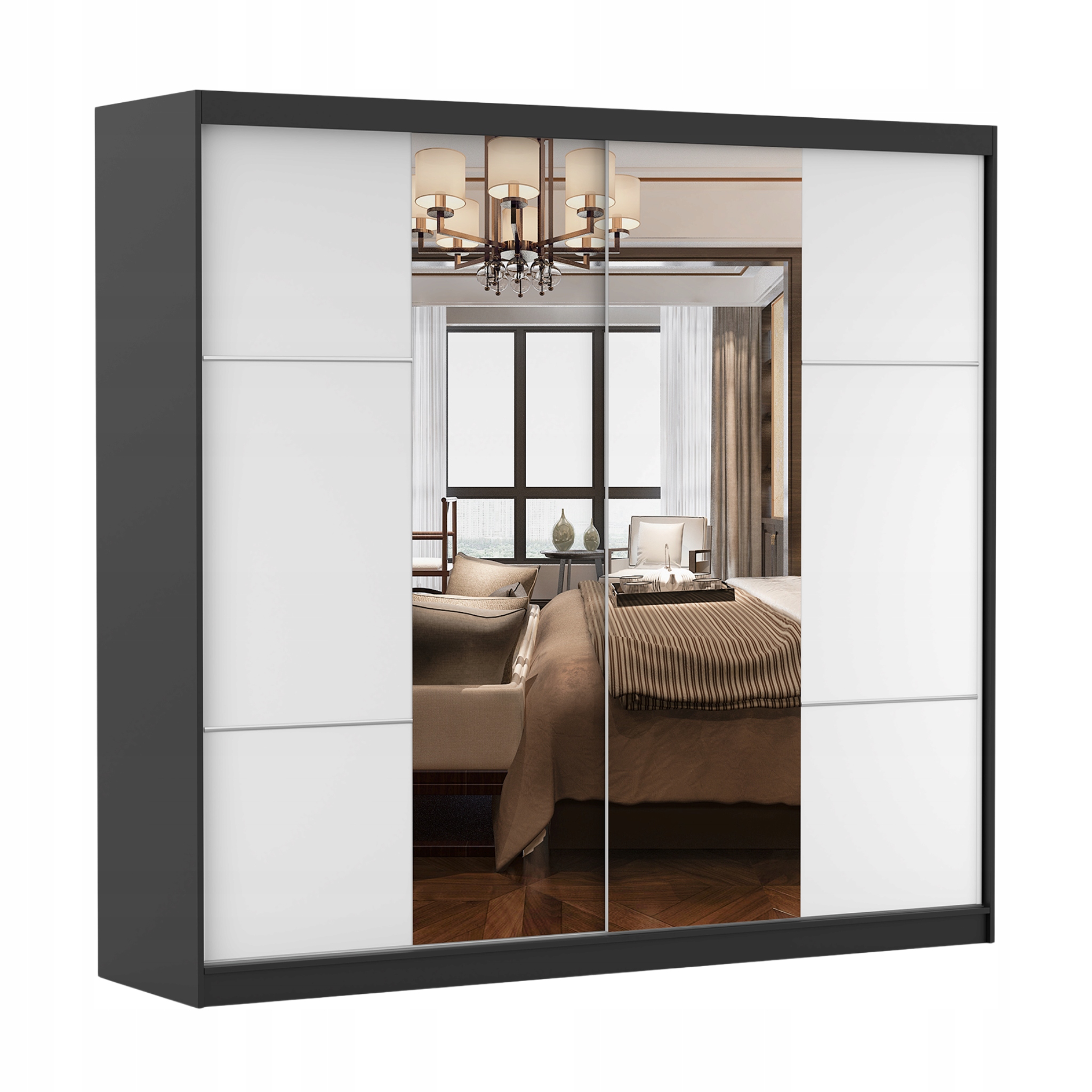 Skříň posuvná Multi 38 233 se zrcadlem police šatní skříň Czb velká Výrobce