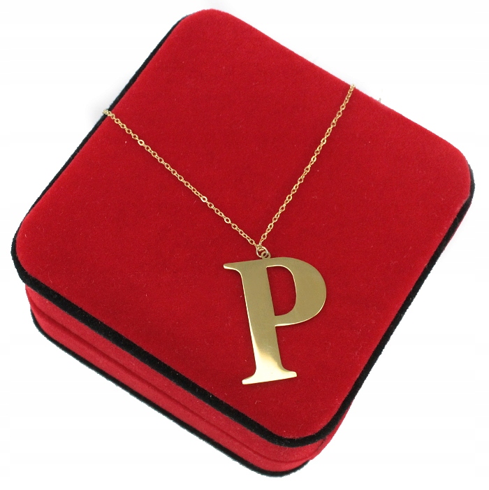 

Złoty Naszyjnik Duża Litera Literka P Stal 316L