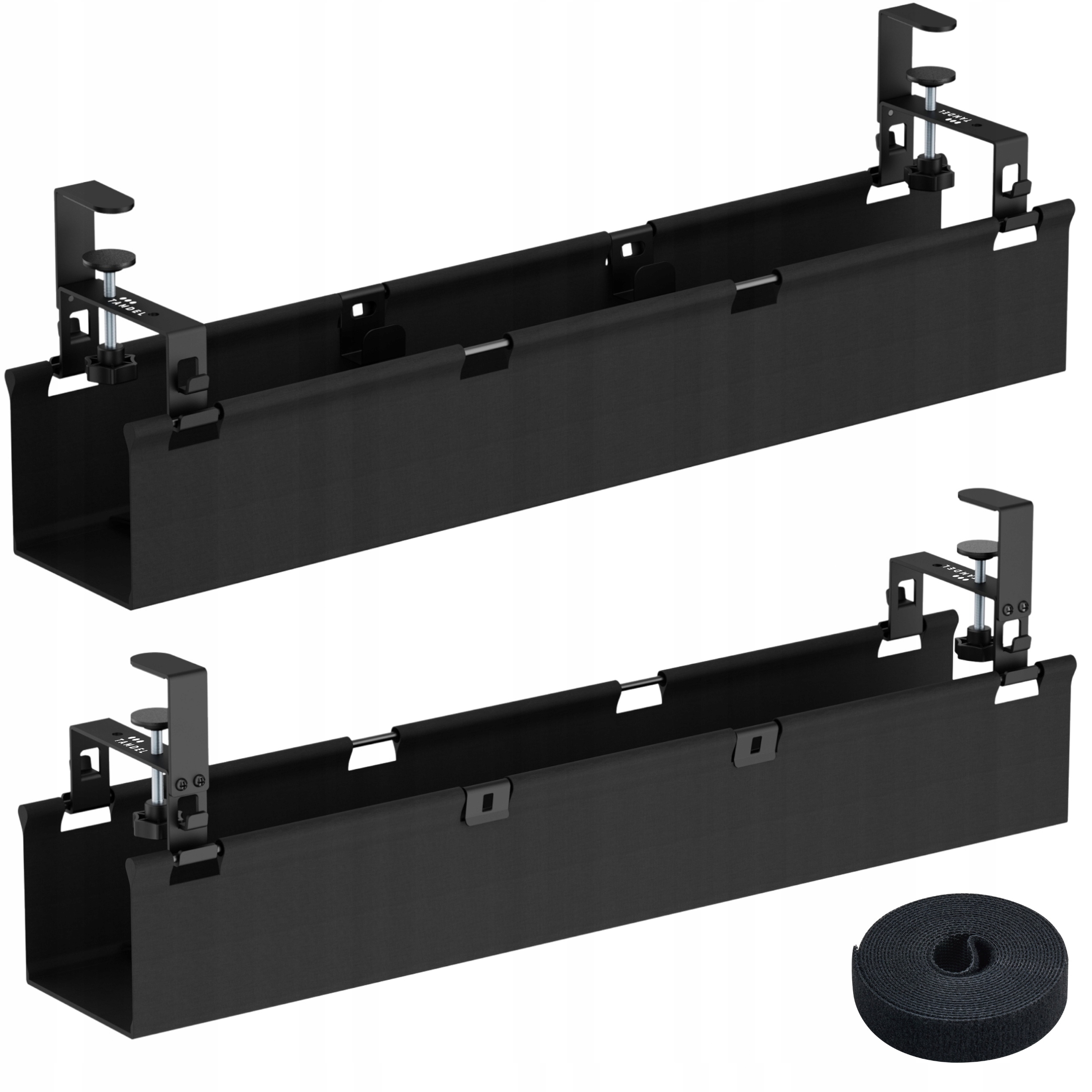 Organizer do kabli pod biurko Długość 80cm Montaż na zaciski +taśma rzepowa