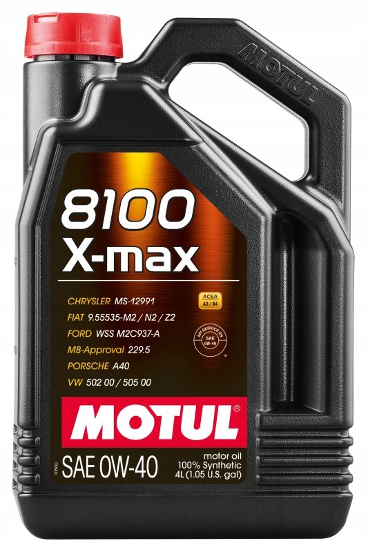 Motul Olej Motul 0V40 4 L 8100 X-max A3/B4 Sn LL01 229.5 502.00 505.