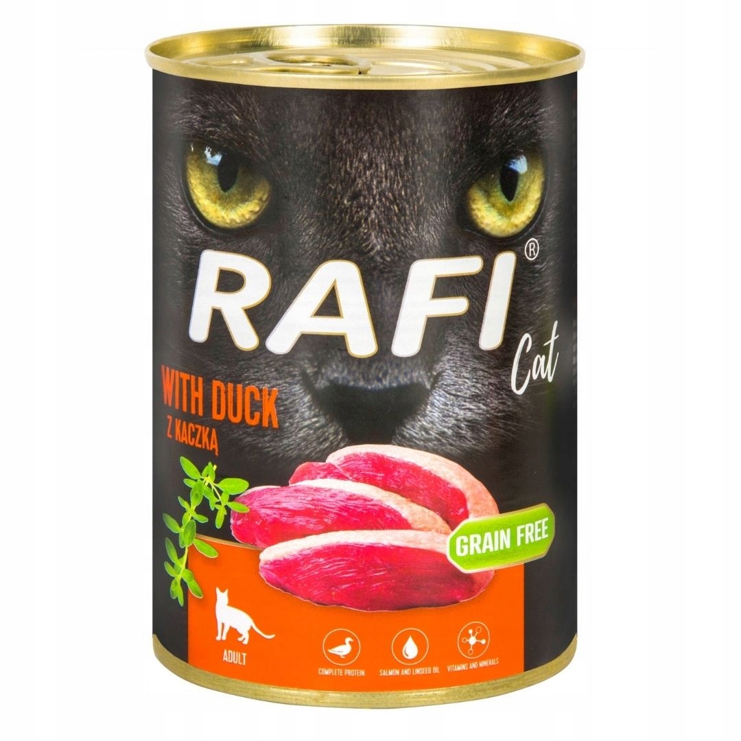 Karma dla kota z kaczką Rafi Cat Adult 400g x 12 EAN 5902921303824