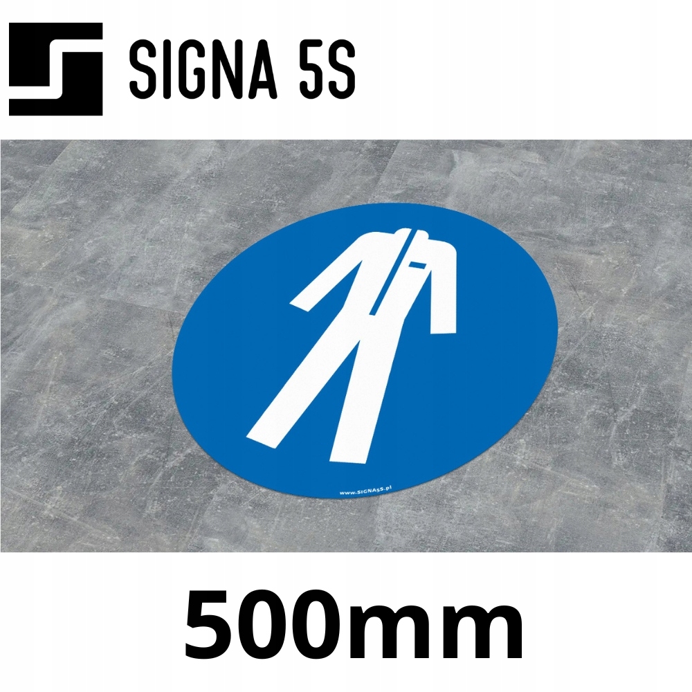 Podlahová značka SafeWalk „Příkaz k použití ochranného oděvu“ 50 cm R10