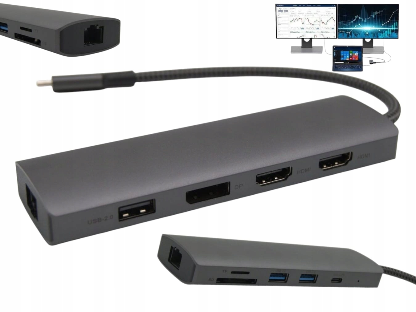 Msi Stacja Dokująca na 2 Monitory Usb-c Pd 4K Hdmi Rozszerzenie Ekranu