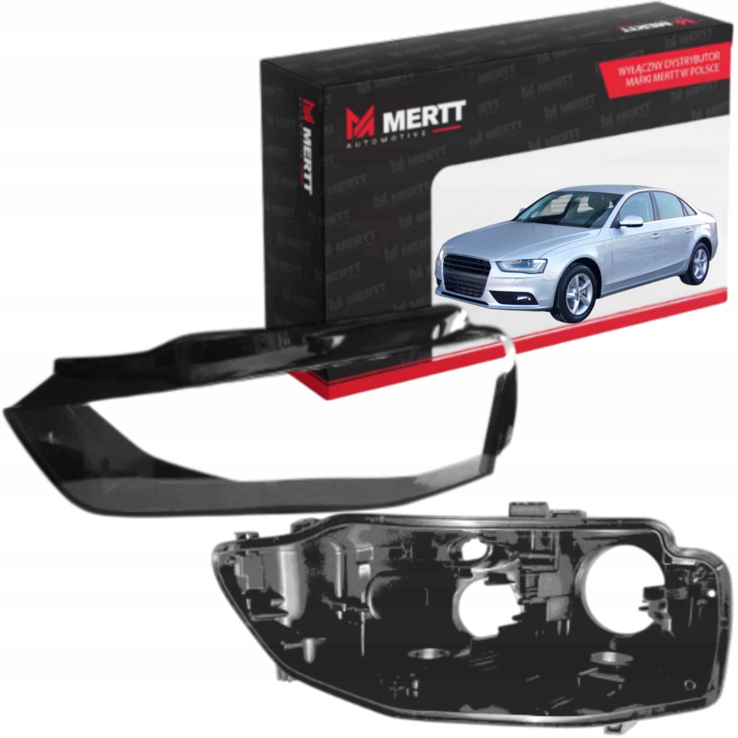 Pouzdro Levé sklo světlometu lampy Audi A4 B8 po faceliftu 2011-2016