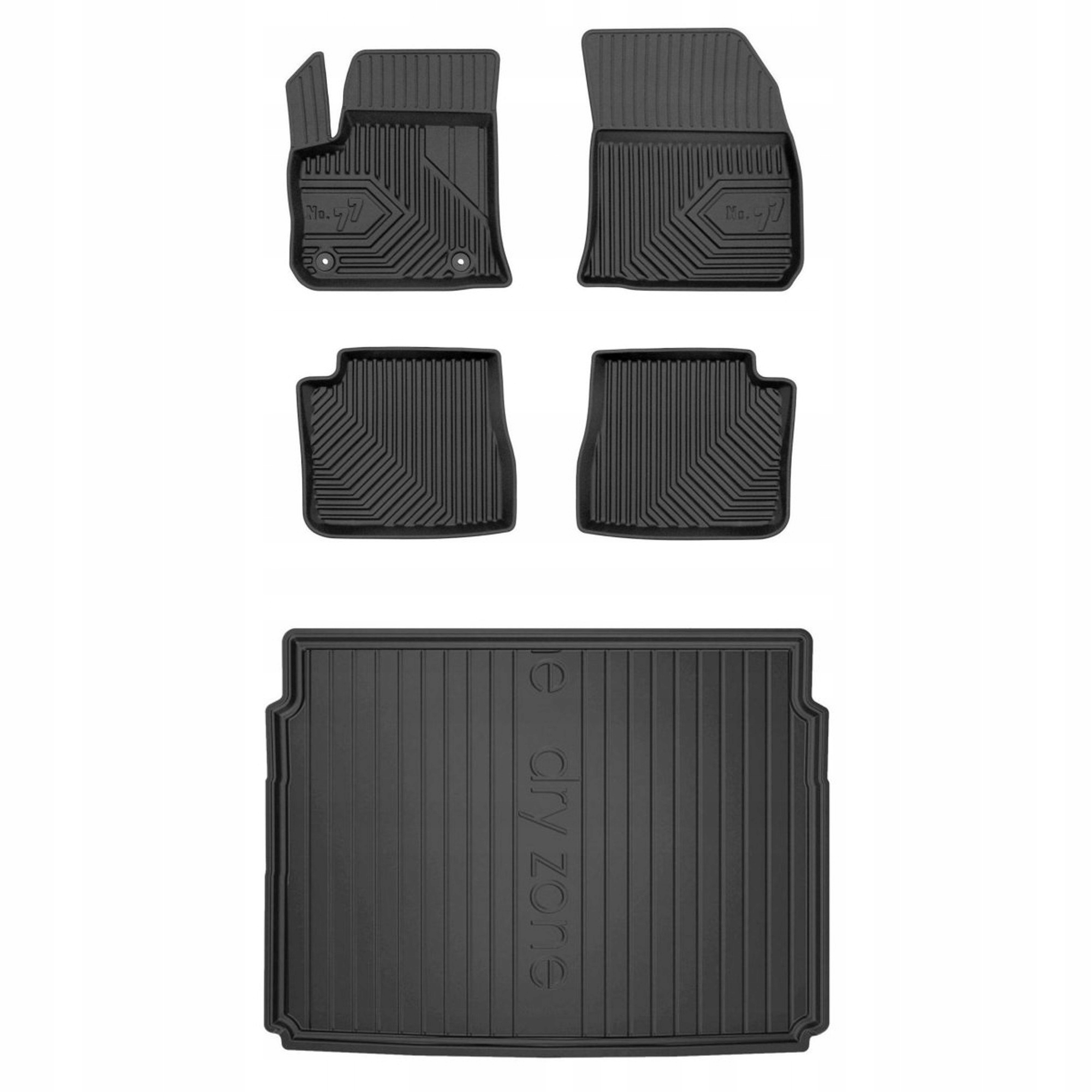 Gumová sada kobercov a rohoží Citroen e-C4 od roku 2020 Hatchback, horná podlaha