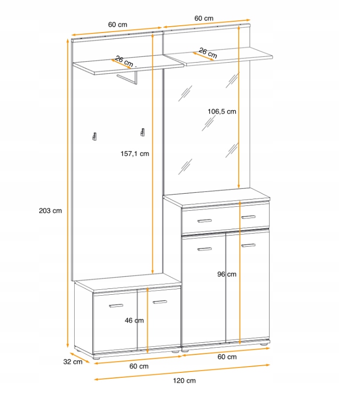 Garderoba Zestaw Mebli Do Przedpokoju 6 Dąb Sonoma AMARO AM Kod producenta styl