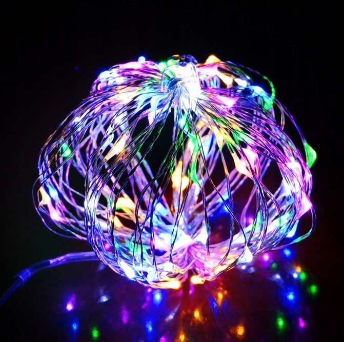 LAMPKI DRUCIK KOLOROWE CHOINKOWE 50 LED NA BATERIE Marka inna