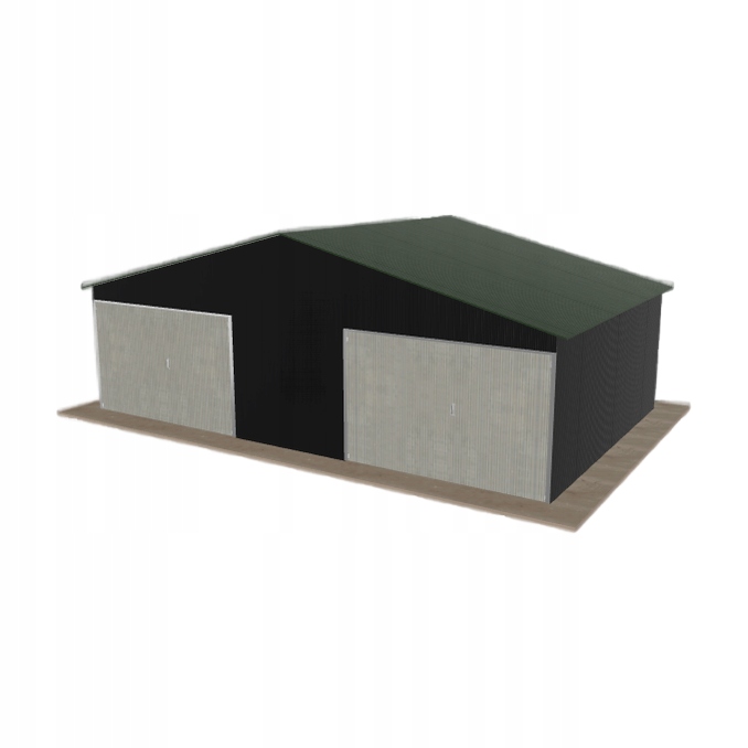 Plechová garáž 8x5 m dvoupolohová, dvoupolohová, černá