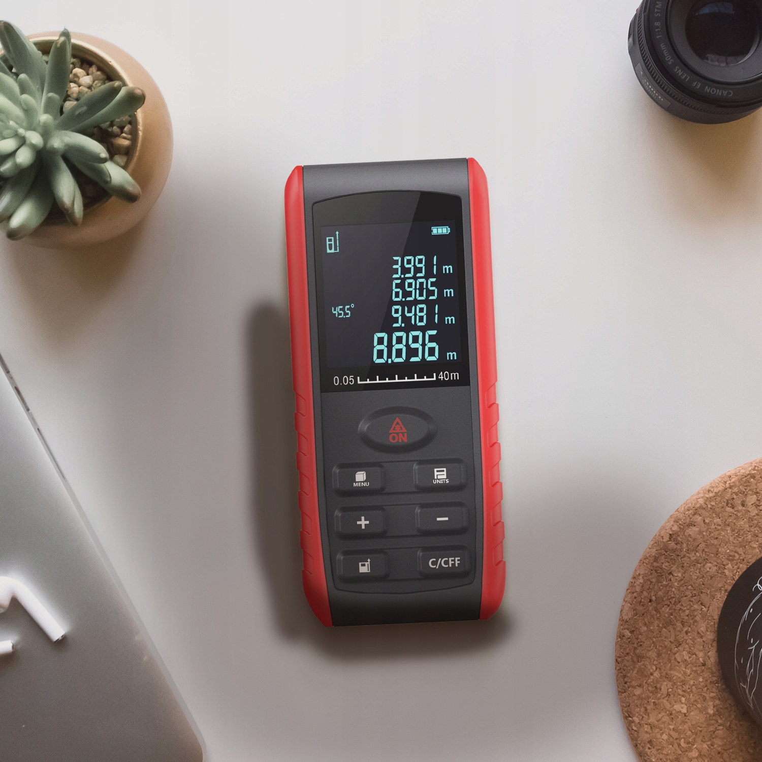 Dalmierz laserowy >>50M<< kątomierz cyfrowy miernik poziomica laserowa PRO Dokładność pomiaru (+/- mm) 1,5