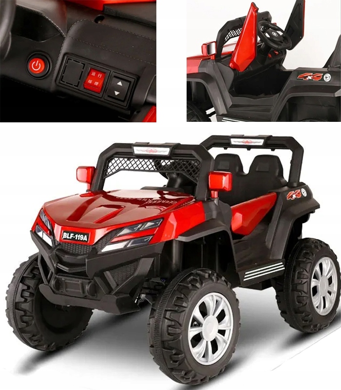 Jeep Buggy Cabrio Auto Na Akumulator 4 Silniki MP3 Pilot Do Sterowania
