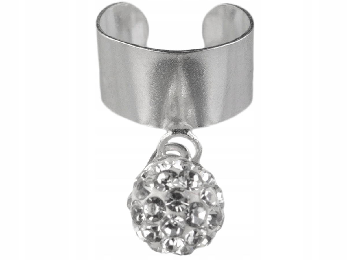 VERSIL kolczyk nausznica kulka Swarovski SREBRO925