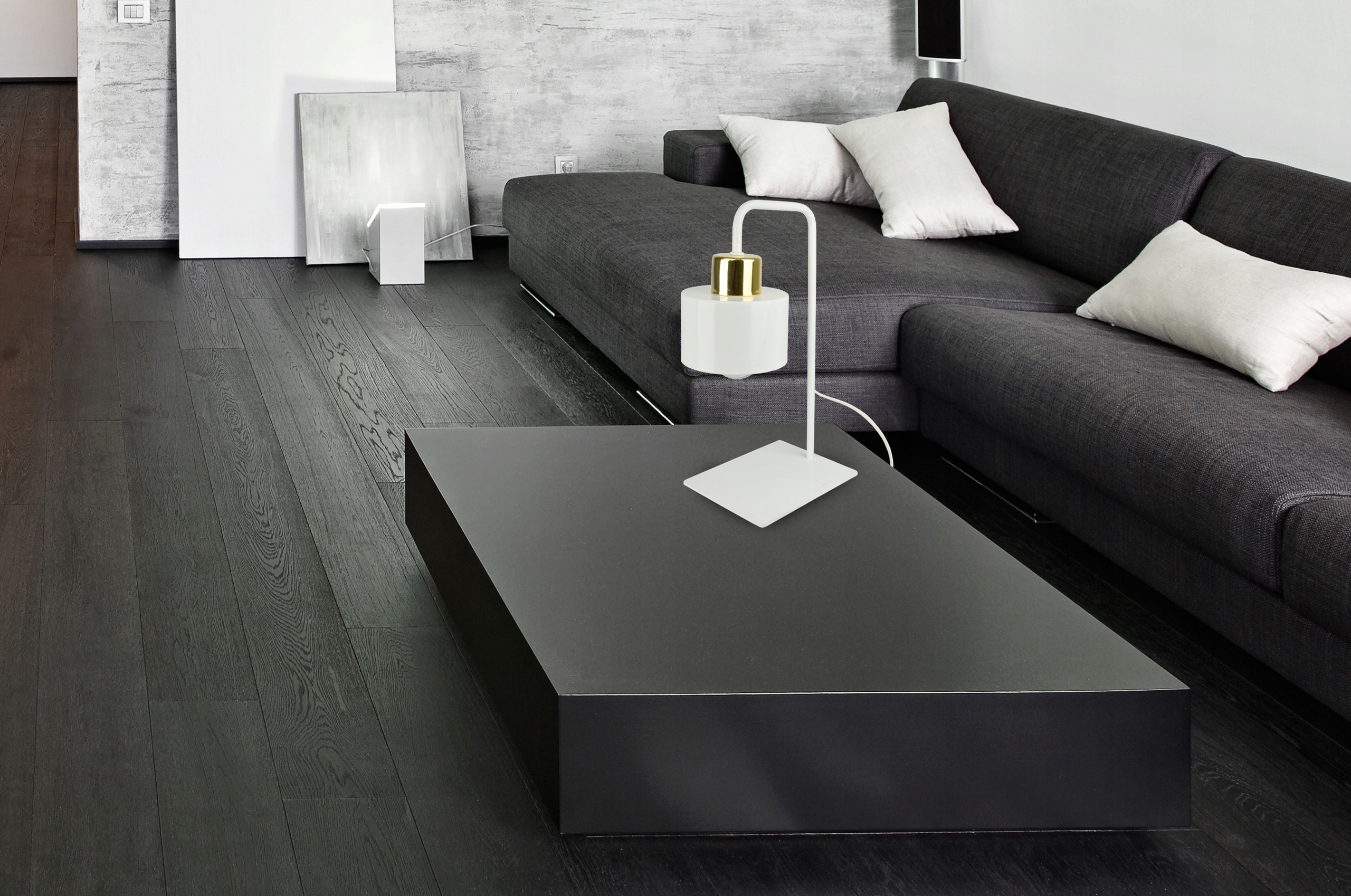 Lampa Nocna Stołowa Roller Biała Złota 370-L1 Kolekcja 370