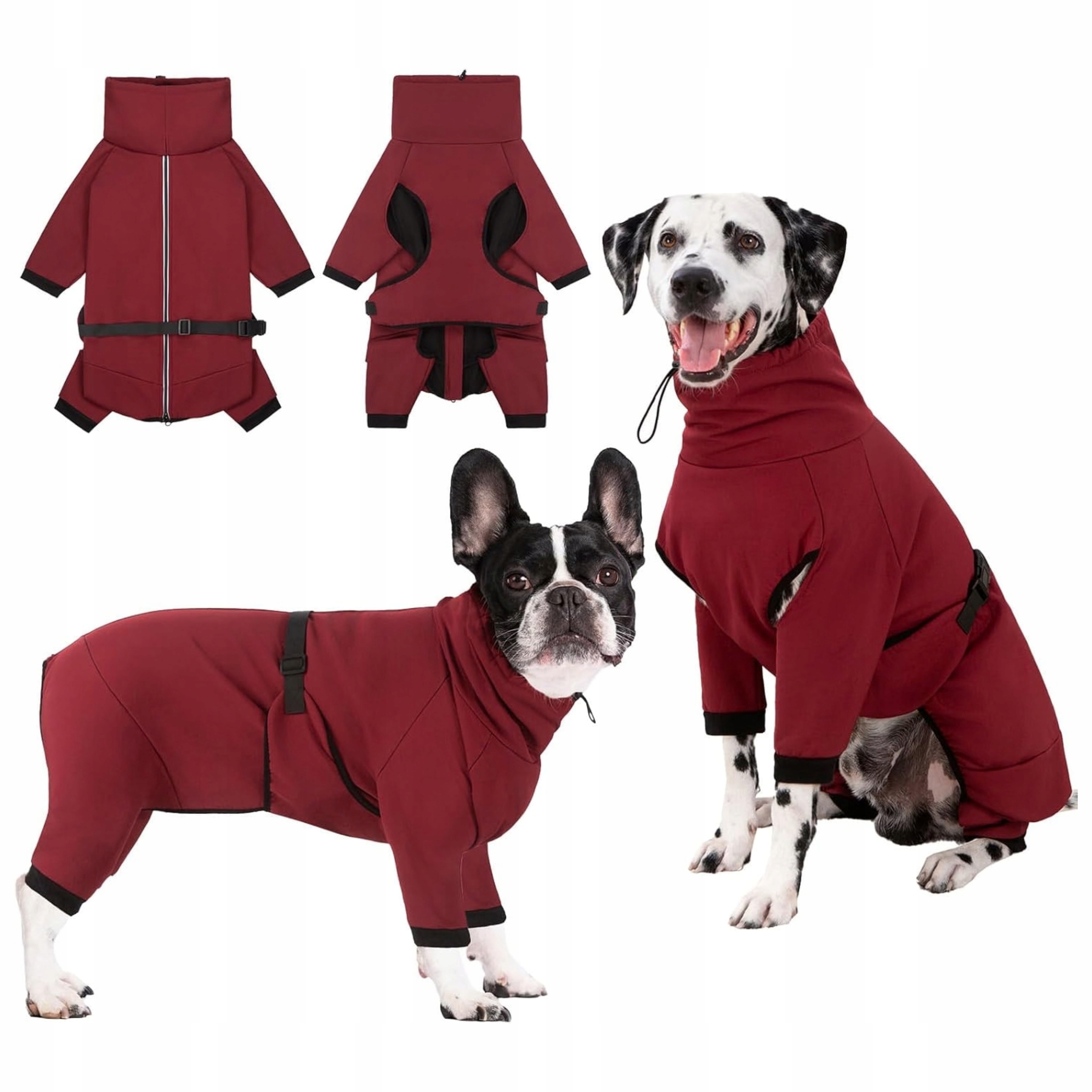 Levně Bunda pro psa s fleecem Bordó, velikost L, voděodolná s dlouhým rukávem