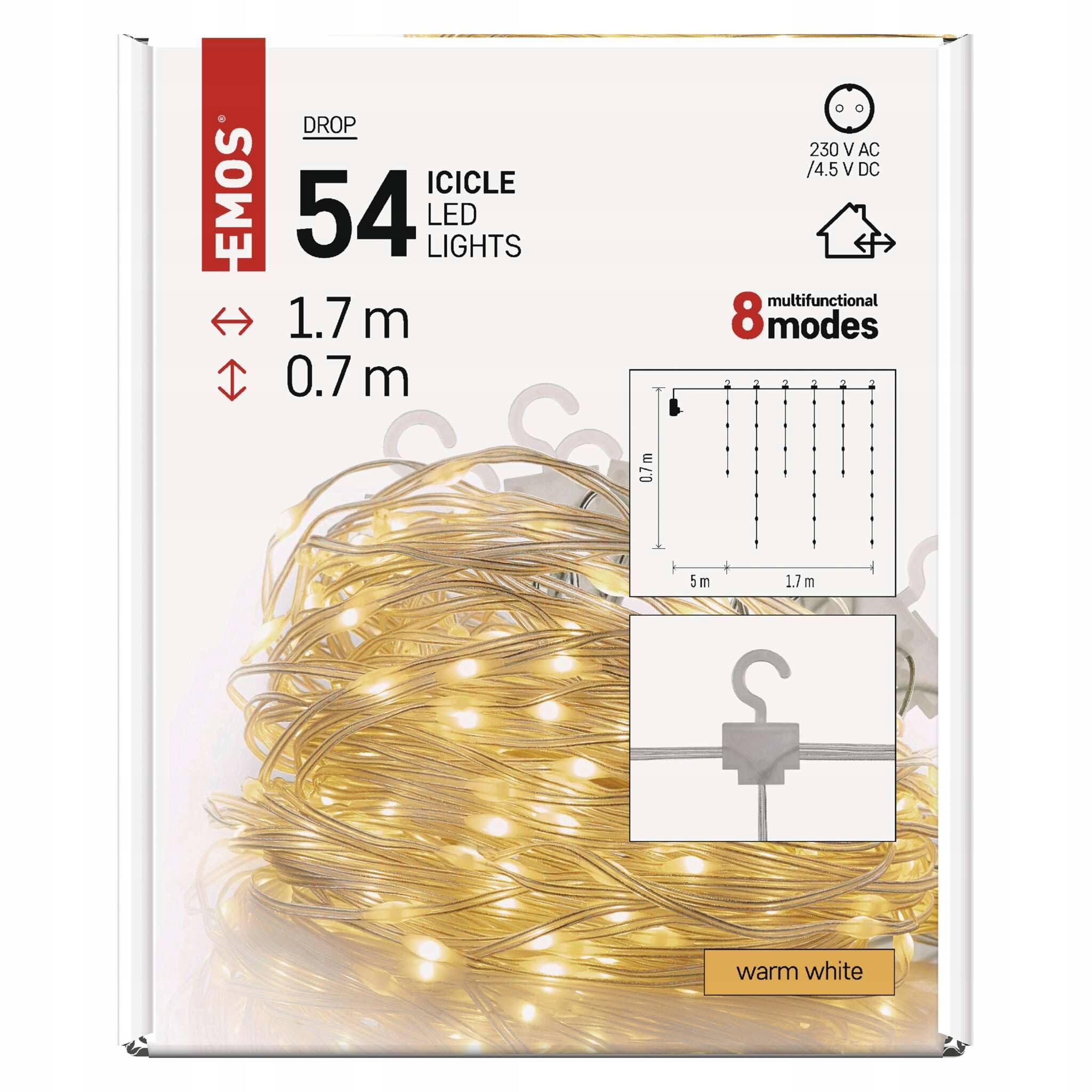 EMOS Ledy Lichterkette 54 LED 17m Świąteczne Światła IP44 Wewnątrz Zewnątrz — miniatura 7