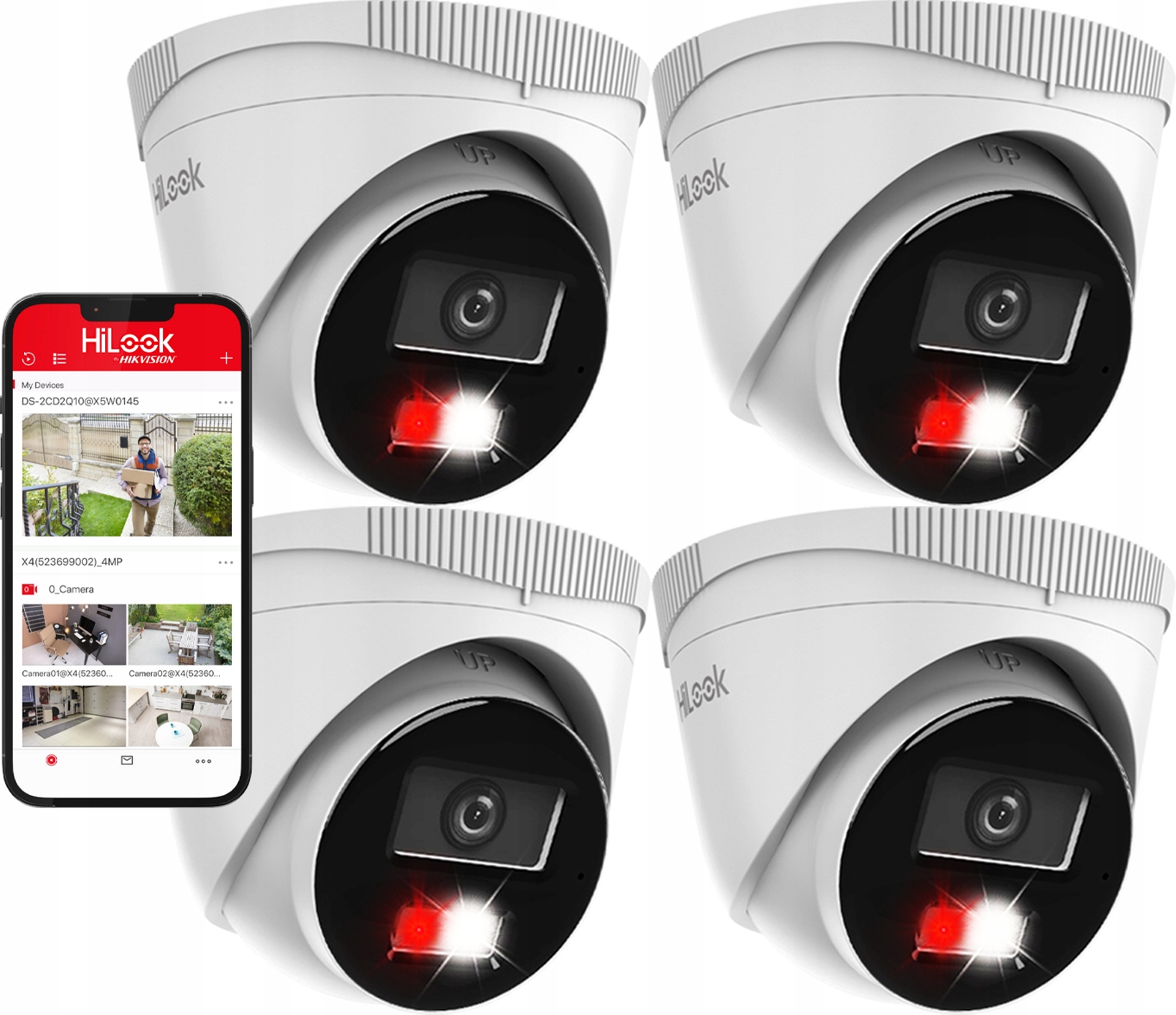 8MPx Ip kamera PoE IPC-T280HA-LU Hilook By Hikvision 4K Sada 4 kusov