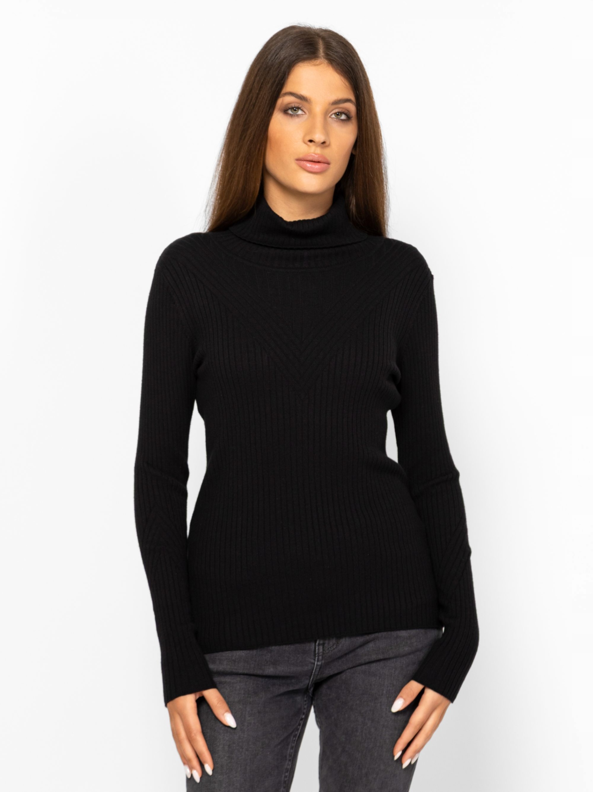 Heavy Tools Dámský Klasický Svetr S Rolákem Hanoka Black Černý Xs