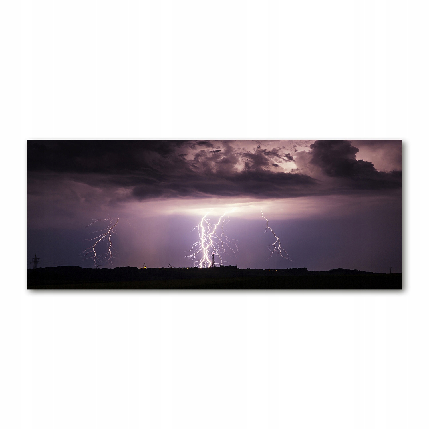 

Foto obraz szkło akryl Burza z piorunami 125x50 cm