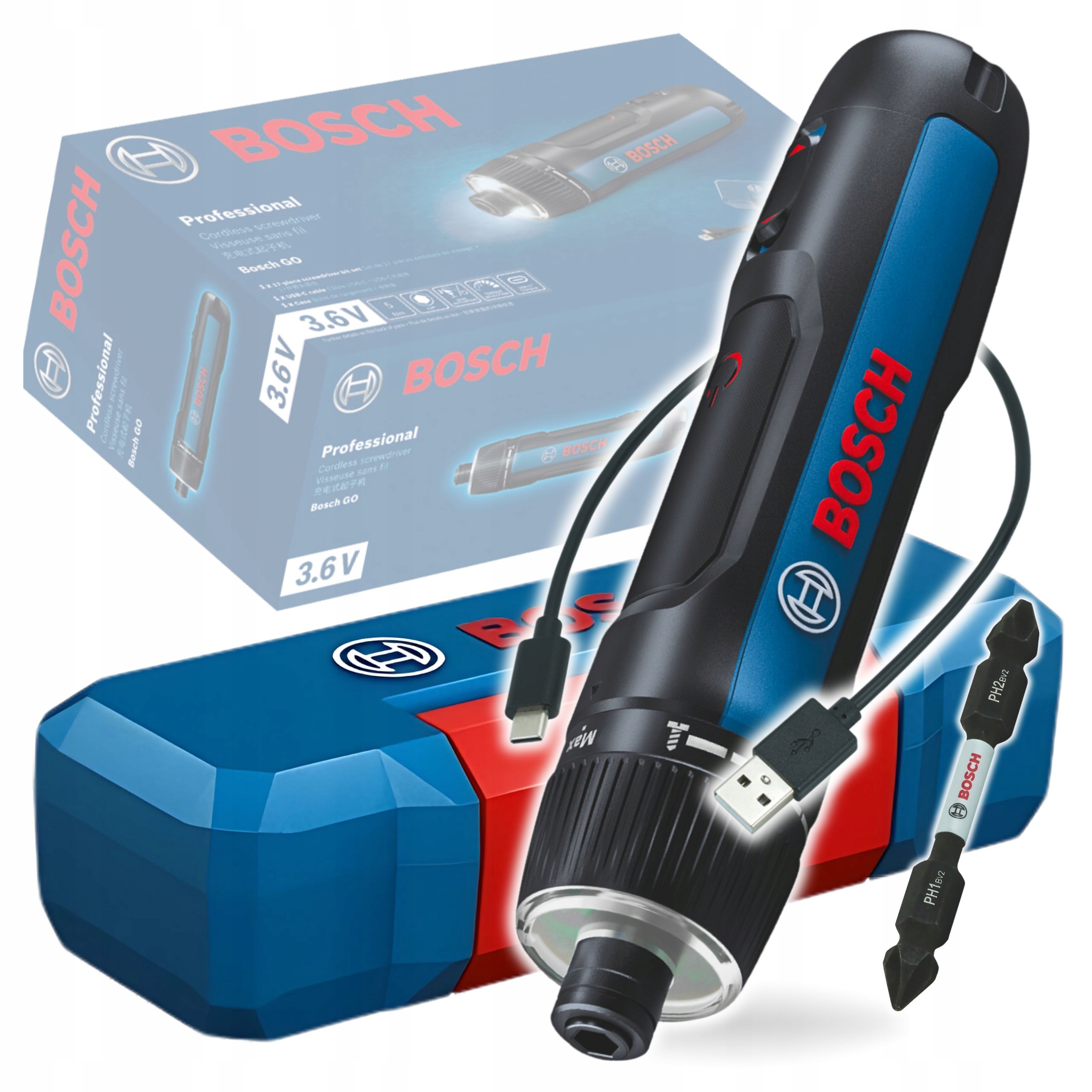 EXCLUSIVE - Bosch Professional GO 3 Wkrętak  PH1/PH2 KIT 06019H2200