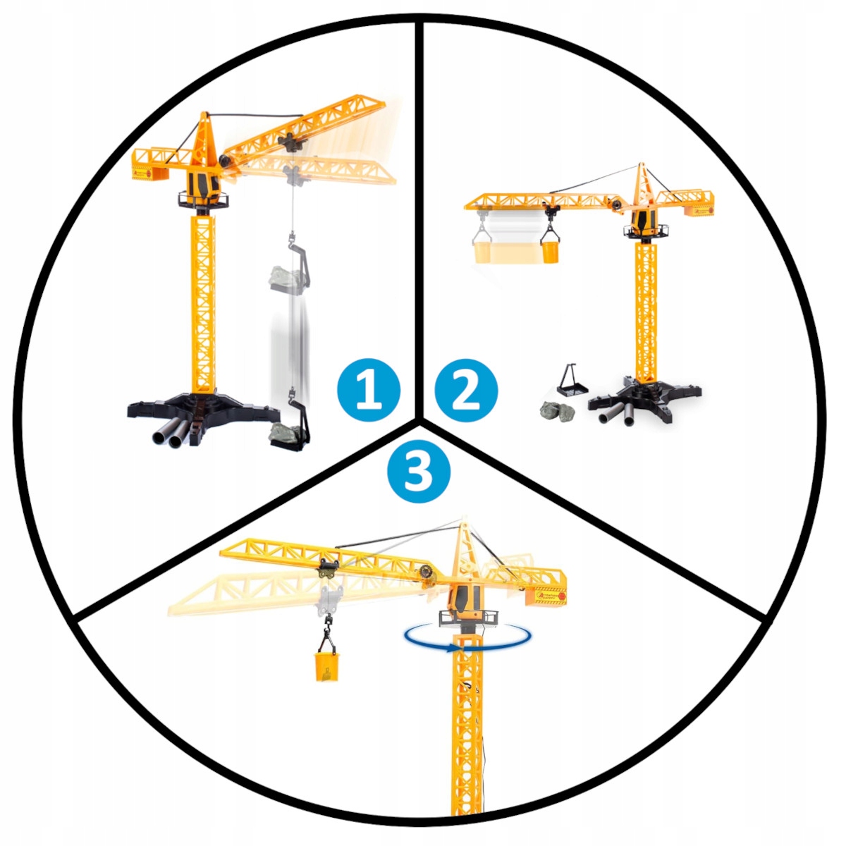 DŹWIG ZDALNIE STEROWANY ŻURAW BUDOWLANY Z PILOTEM NA KABEL podnosi wiaderko Bohater brak