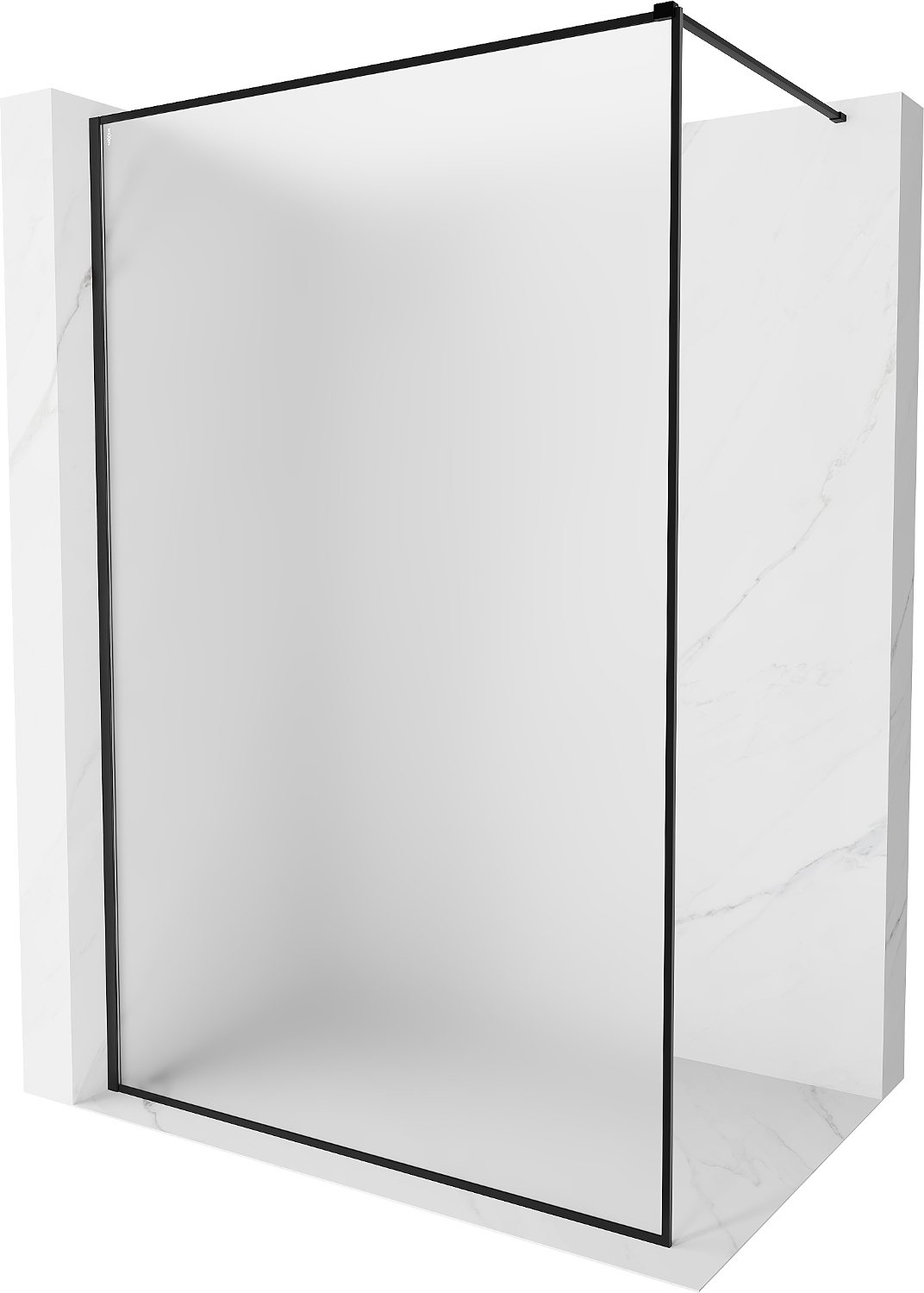 Mexen Kioto-F Walk-in sprchová stěna s rámem, 90x202 cm, matné 8 mm, černá