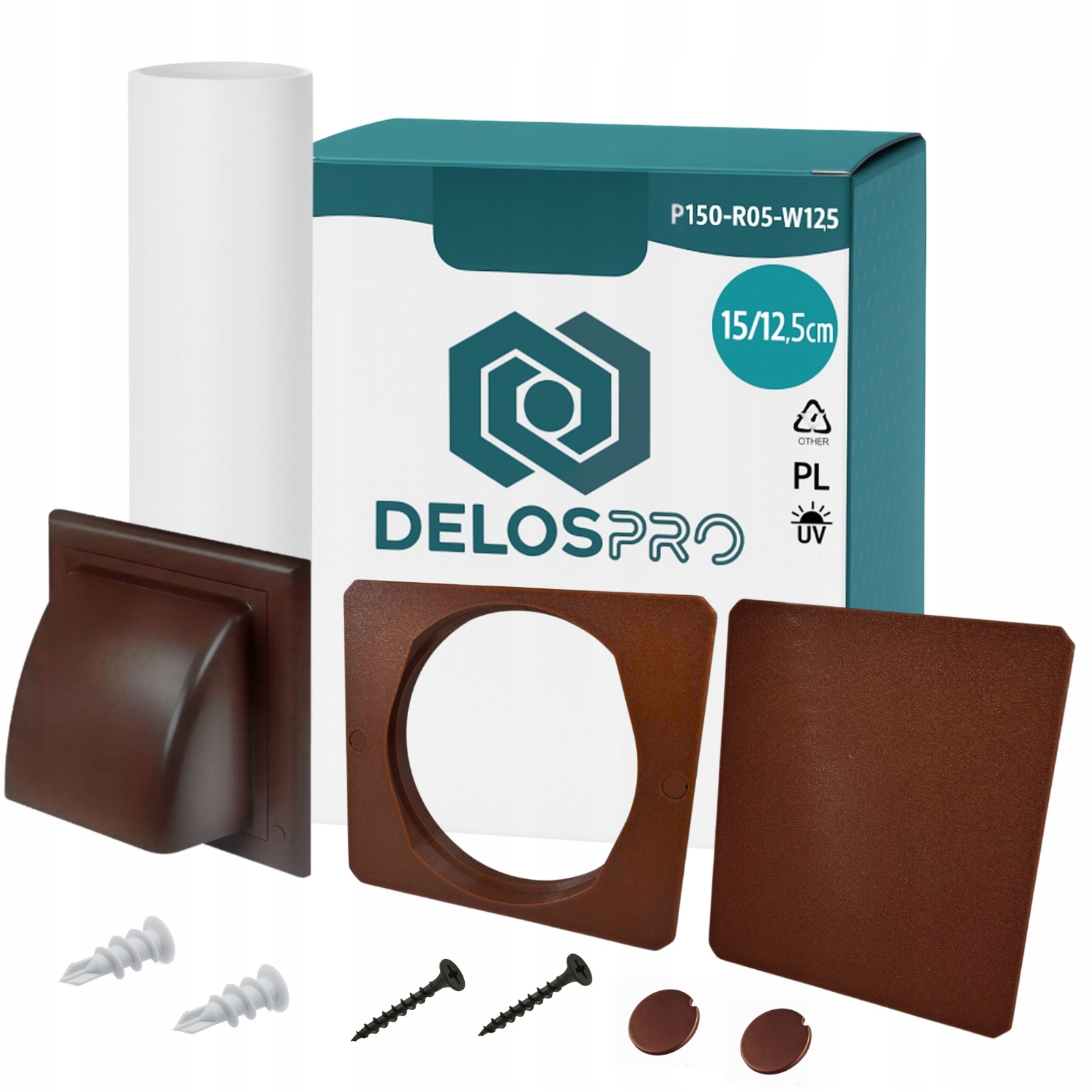 Sada průchodek pro vyvedení trubky klimatizace 15/12,5 cm s krytem Bronz