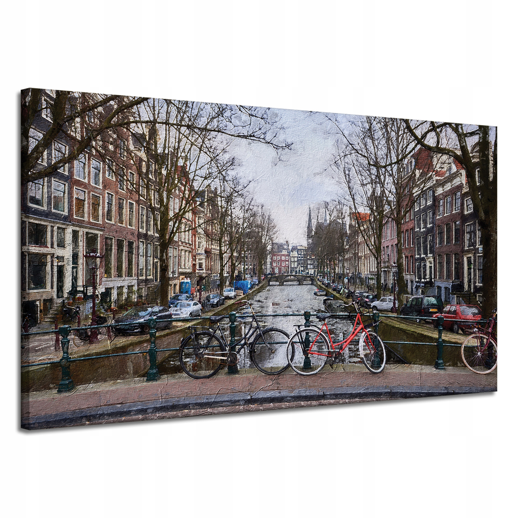Obraz na plátně Kola na mostě Amsterdam 120x70 cm Ideální jako dárek