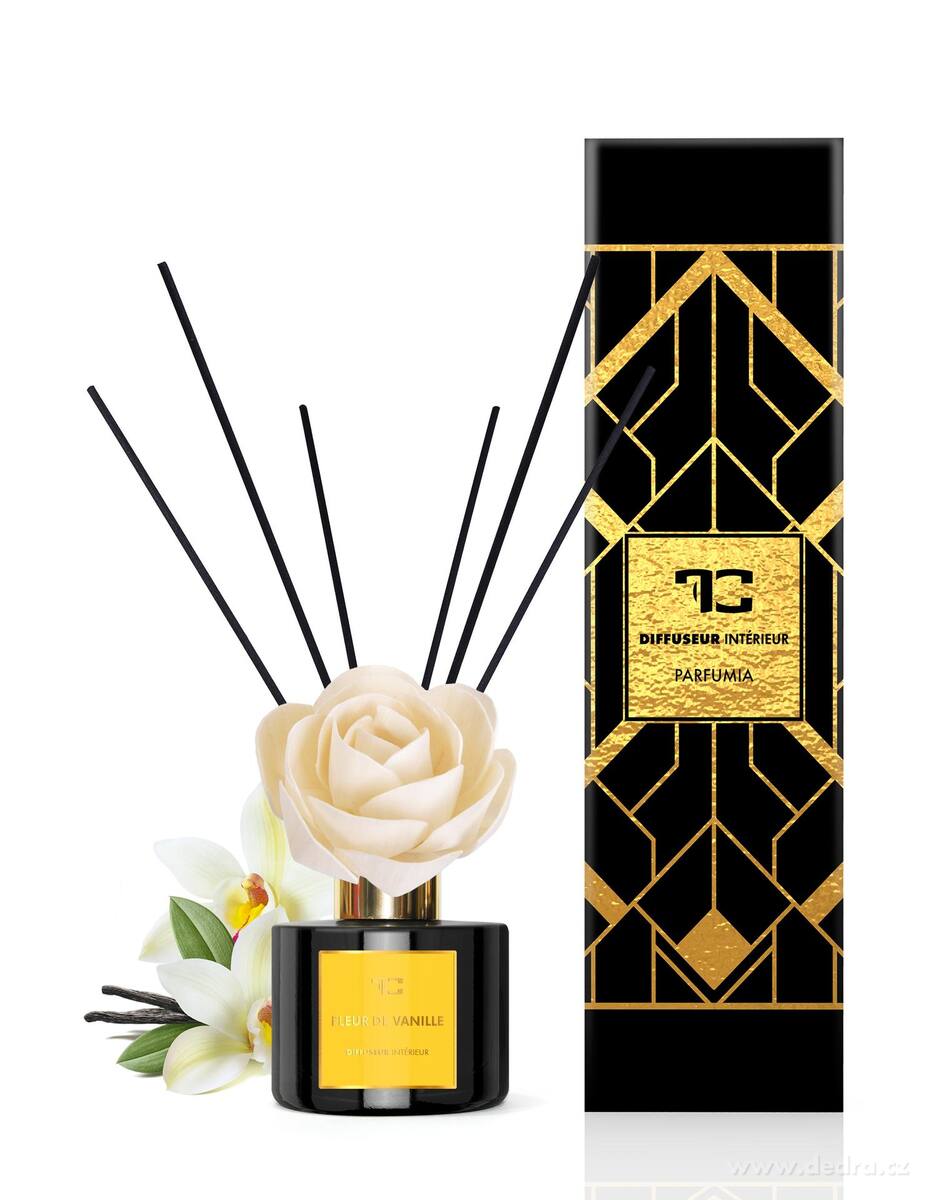 Dedra 200 ml difuzér Flow tyčinky, Fleur De Vanille, Parfumia
