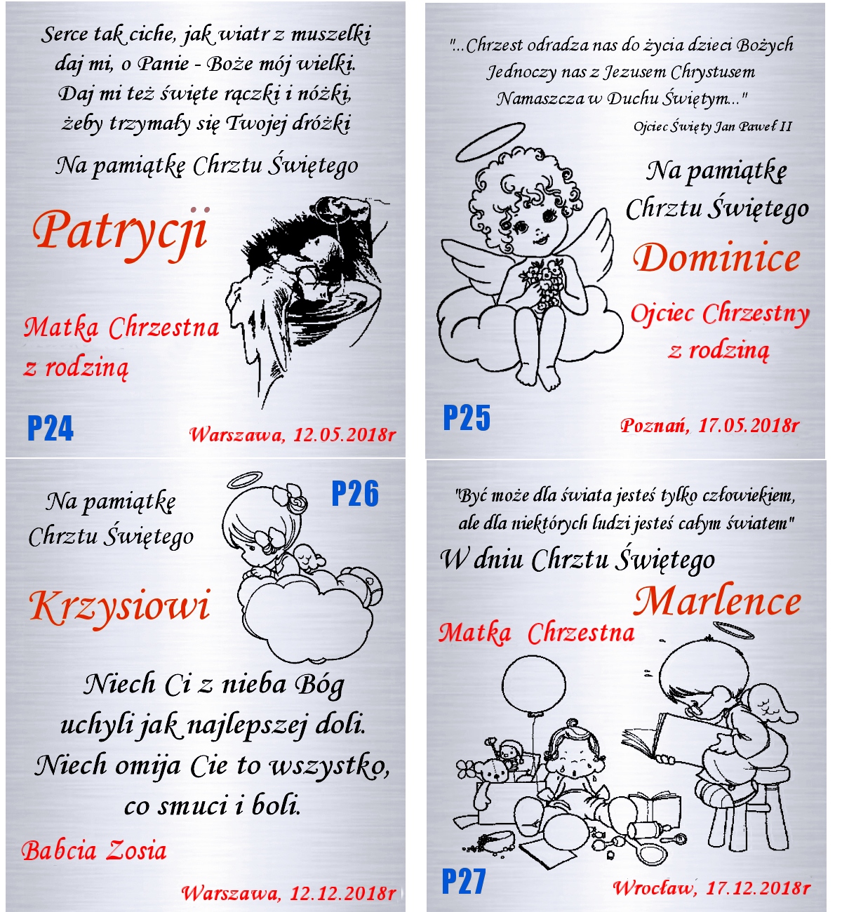 Srebrny Łańcuszek 925 Medalik Aniołek Grawer Próba srebra 925