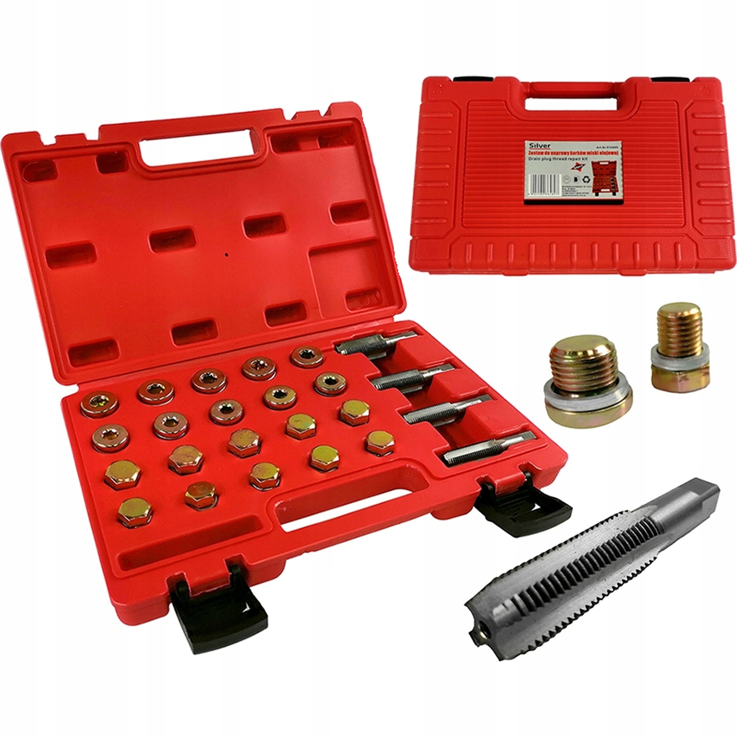 Zestaw naprawczy gwintów korków oleju 64 el SilverTools S10495