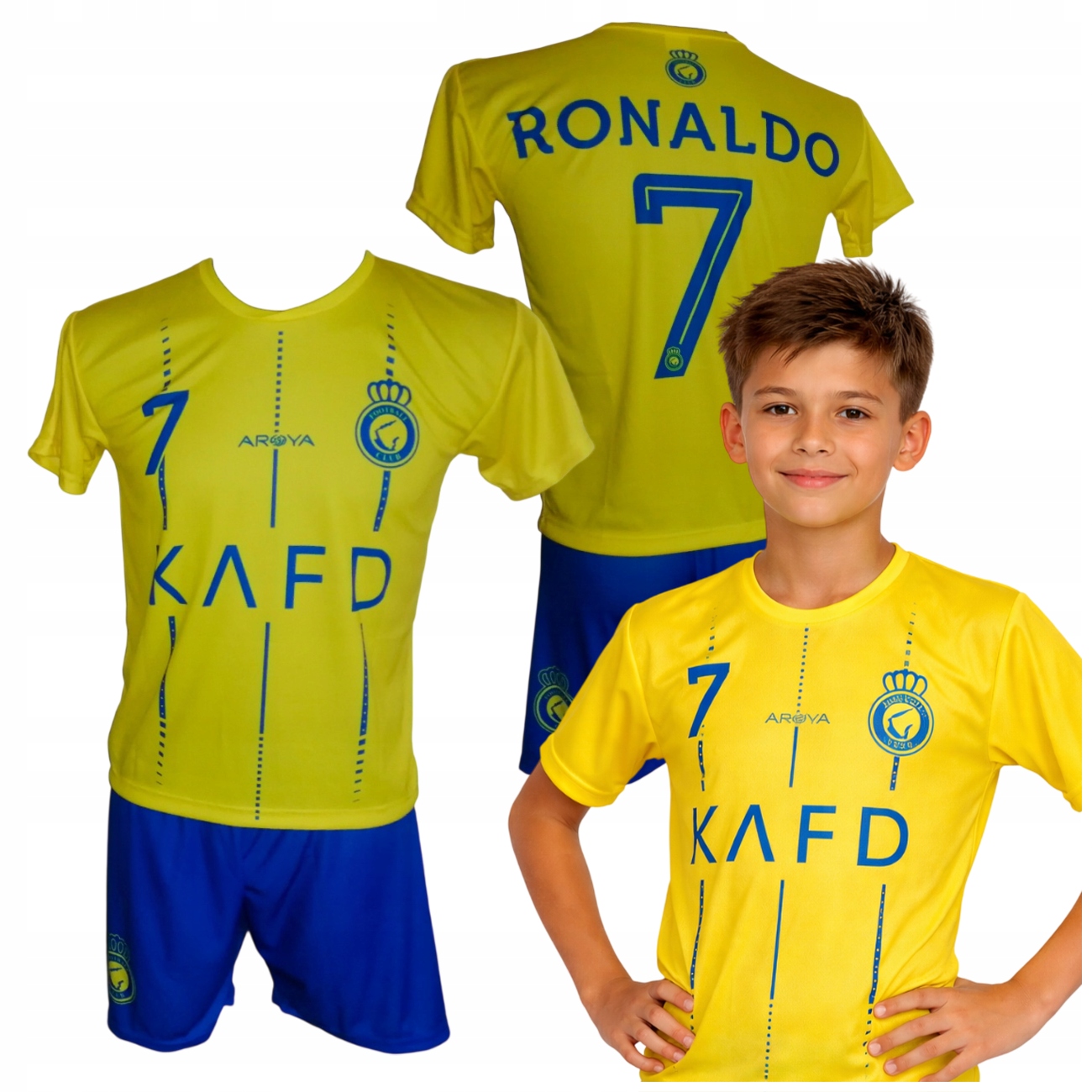 Ronaldo 170 Koszulka Spodenki Komplet Strój Piłkarski Dla Dzieci Chłopca