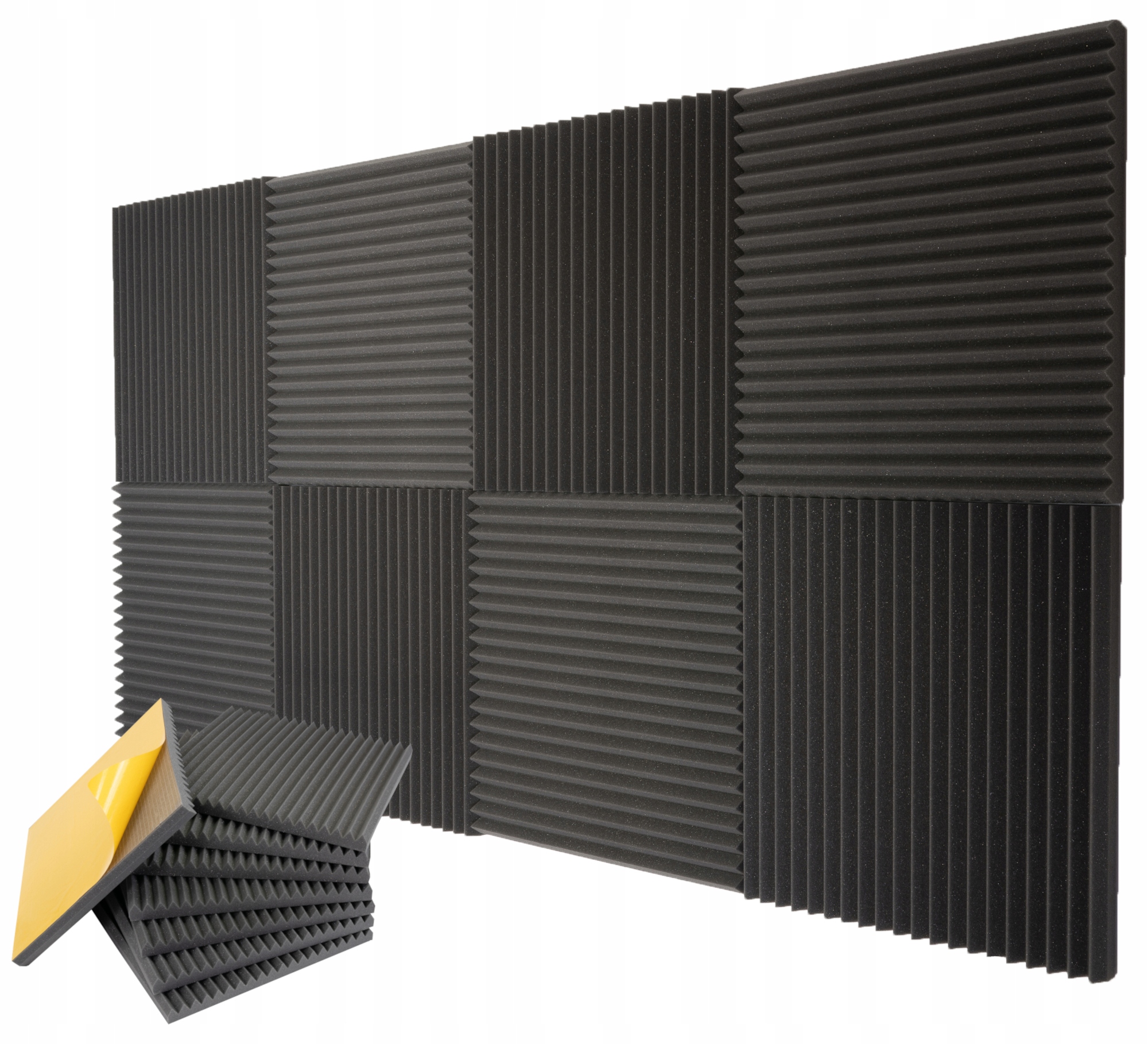 Sada akustických panelů Samolepících Klín, tloušťka 4 cm, pyramida 8ks