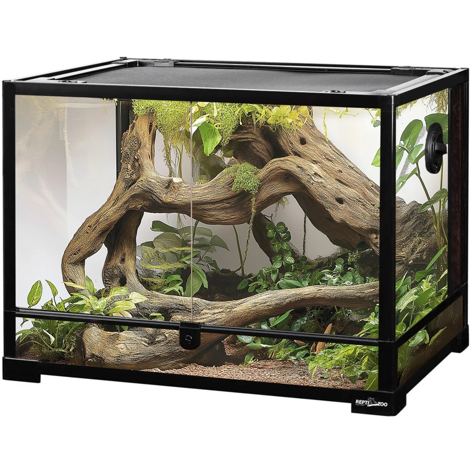 Skleněné Terárium 60X45X45 CM Pro Obojživelníky S Síťovanou Ventilací