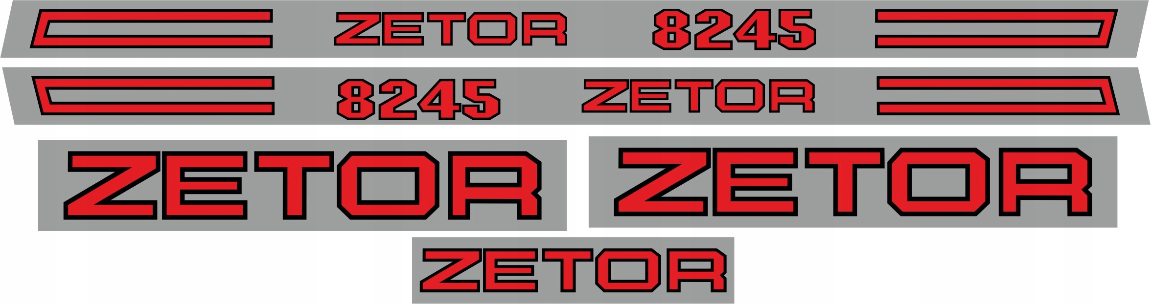 NAKLEJKI ZETOR 8245 LAMINOWANE KOMPLET BOKI DACH