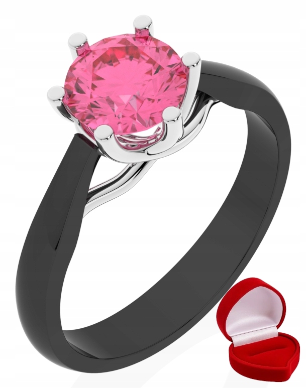 Zlatý Prstýnek 585 14k Safír 1 ct Černé Zlato R17