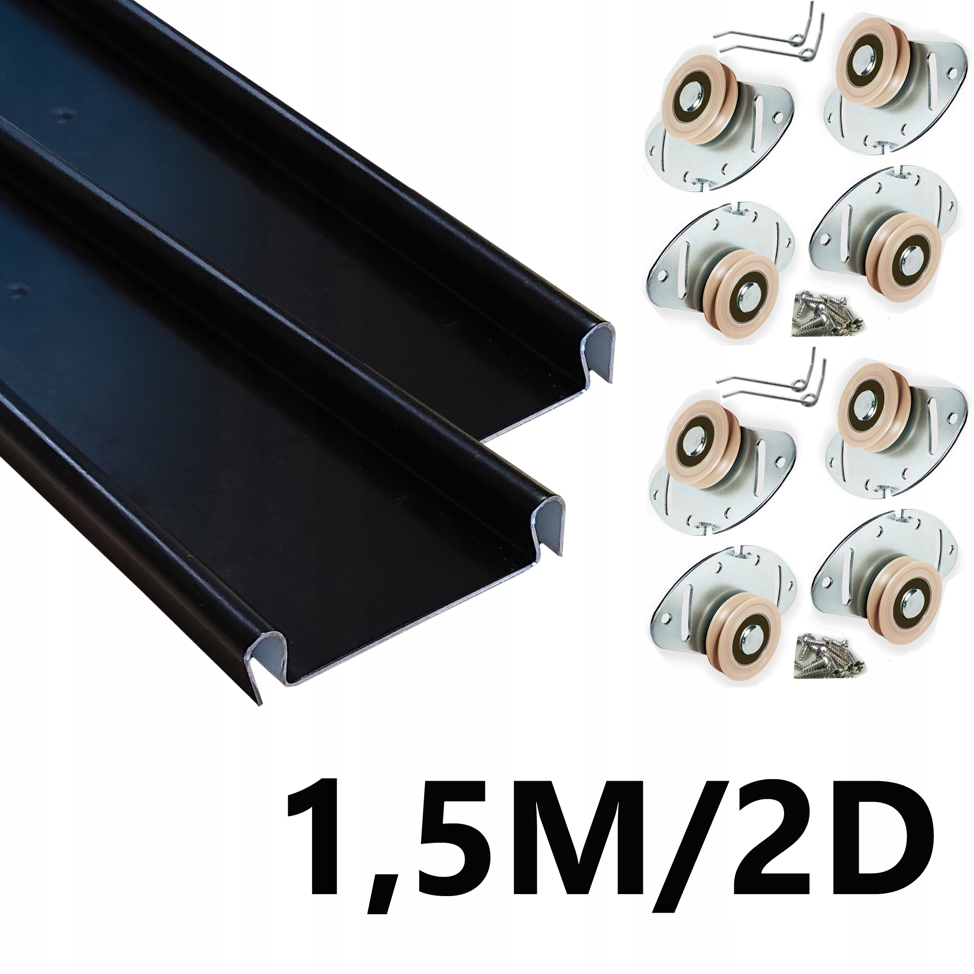 Rada Posuvný systém skříň 1,5M/2 Dveře Černá