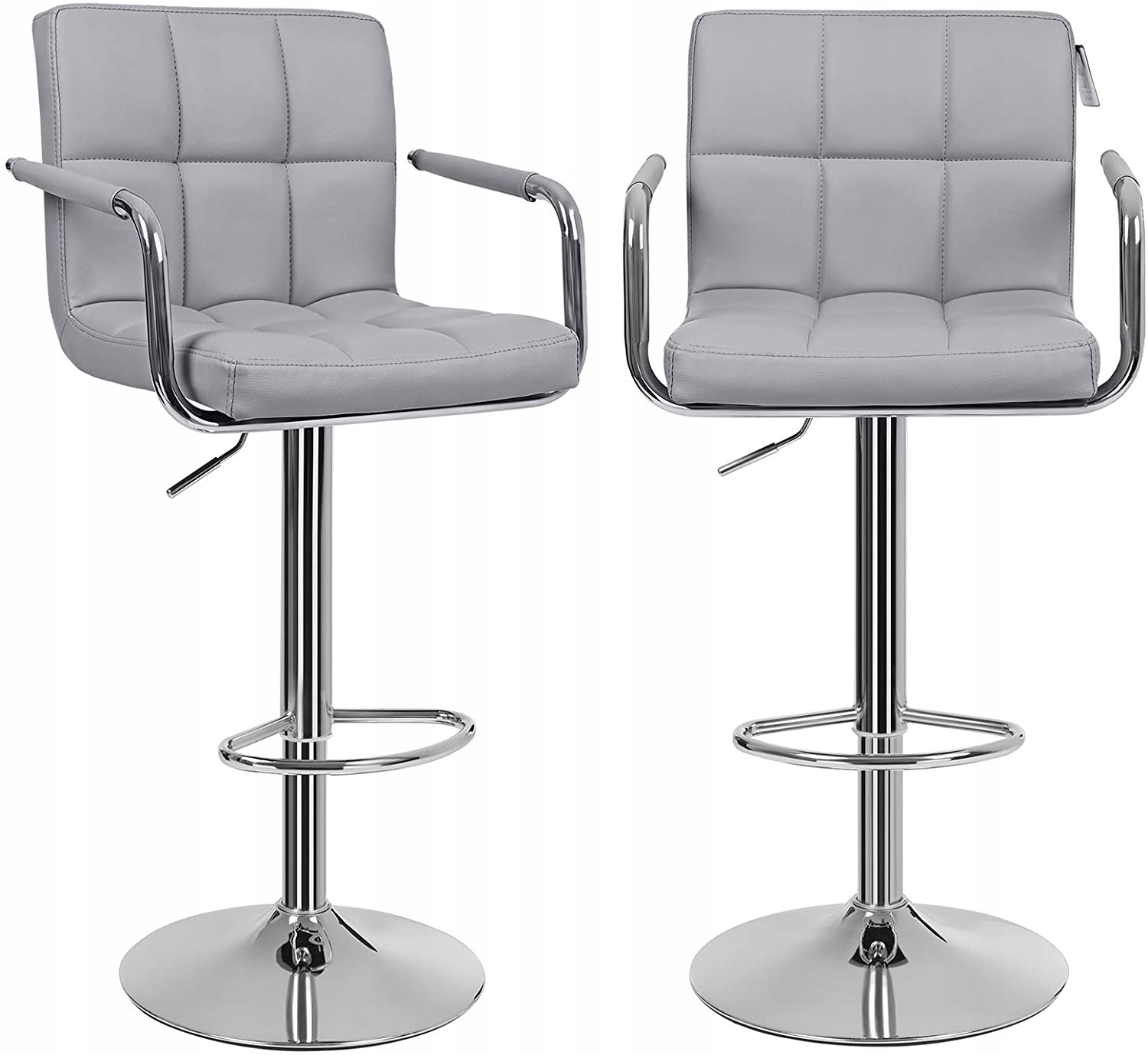 

Hokery Barowe Zestaw 2 Szt Szare Fotele Obrotowe