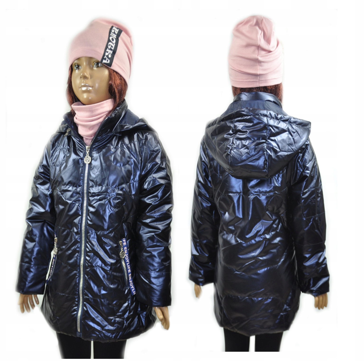 Kurtka WIOSENNA dziewczęca NABŁYSZCZANA 104/110 cm Rozmiar 104